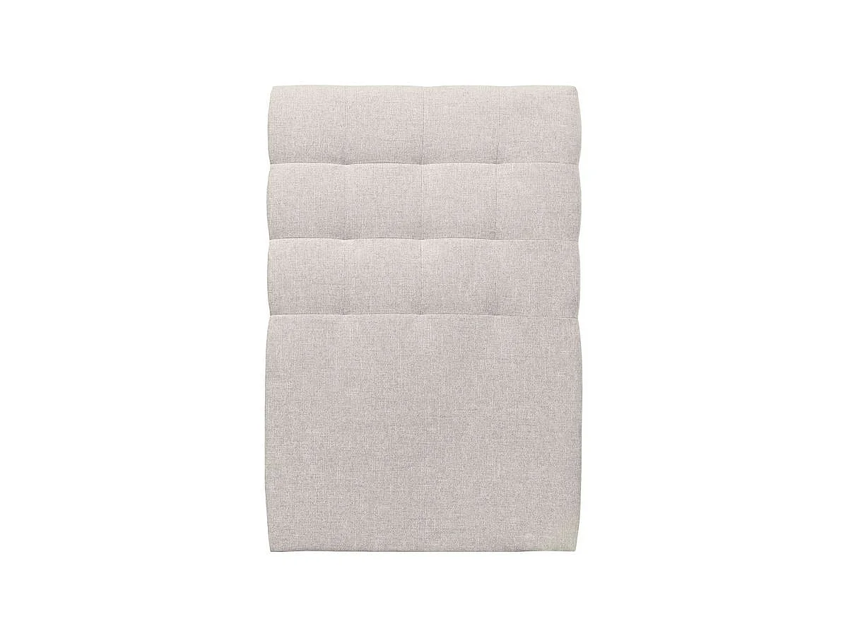 Lit 90x200cm avec tête de lit capitonnée tissu et sommier kit Beige clair - Hauteur totale : 29cm