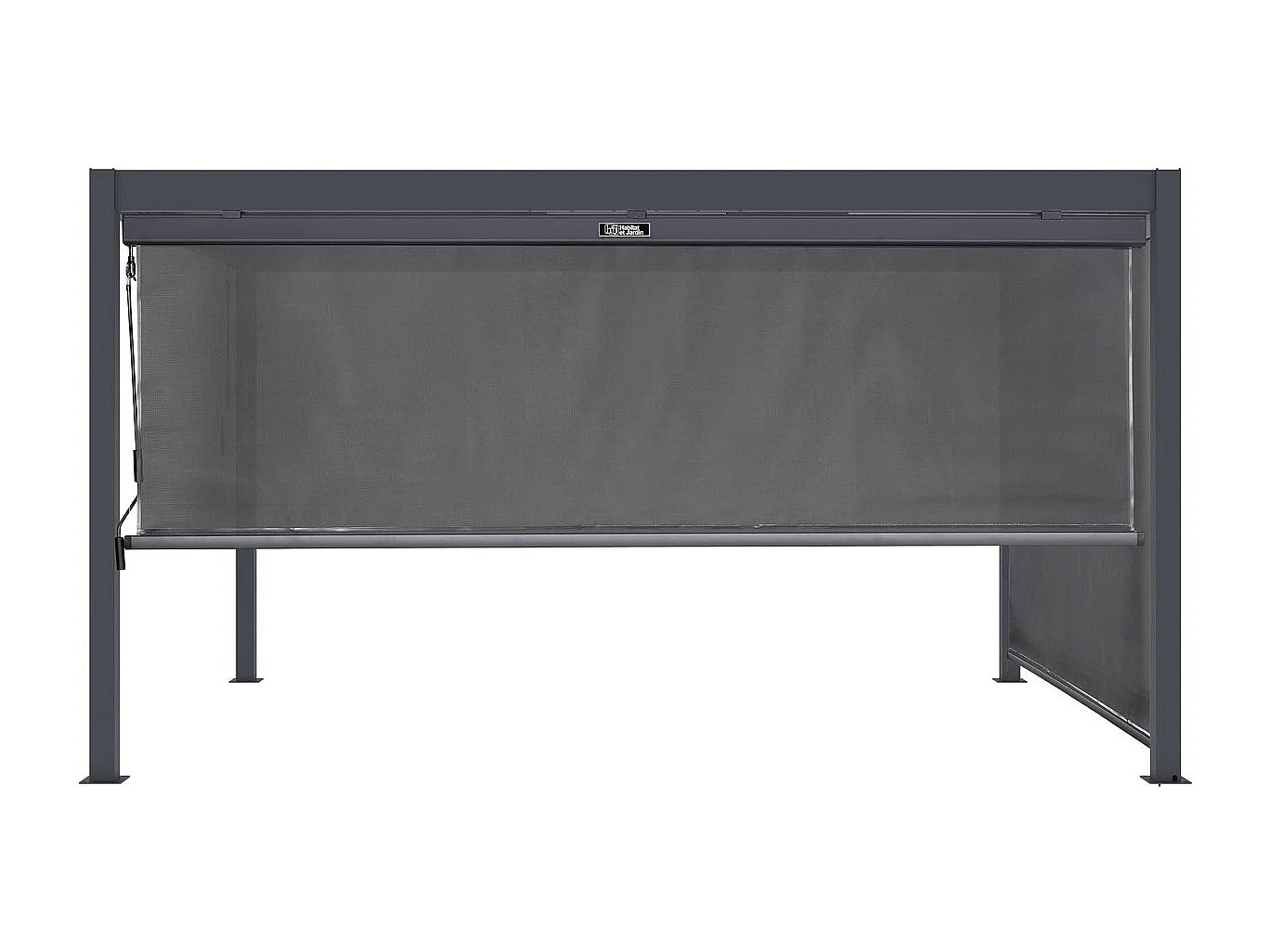 Pergola bioclimatica con 2 tende in alluminio "Windsor" - 3 x 4 m - Grigio