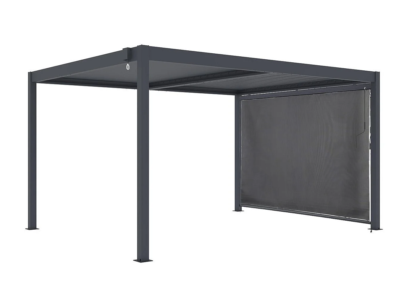 Pergola bioclimatique avec store en aluminium "Windsor" - 3 x 4 m - Gris