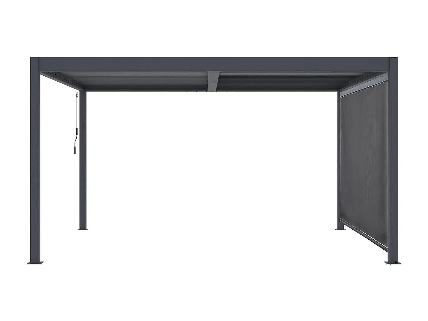 Pergola bioclimatique avec store en aluminium "Windsor" - 3 x 4 m - Gris