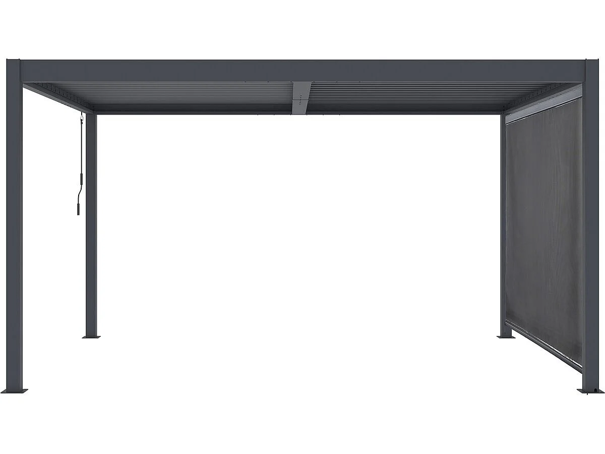 Pergola bioclimatique avec store en aluminium "Windsor" - 3 x 4 m - Gris