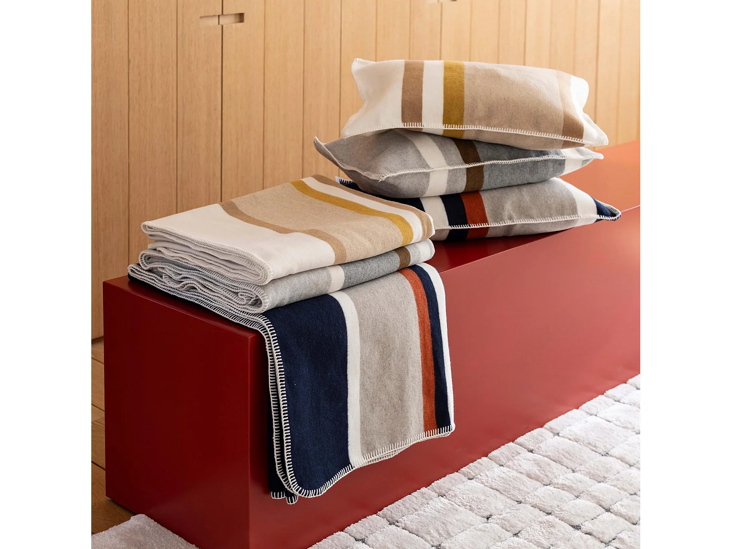 Coussin jacquard recyclé Gioia perle 40 x 65 cm Vivaraise