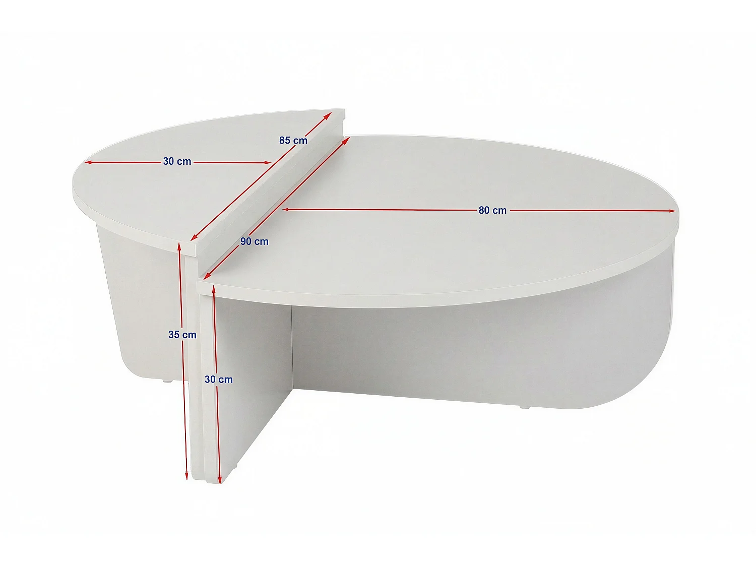 Lot de 2 tables basses - Blanc - ALOEVA