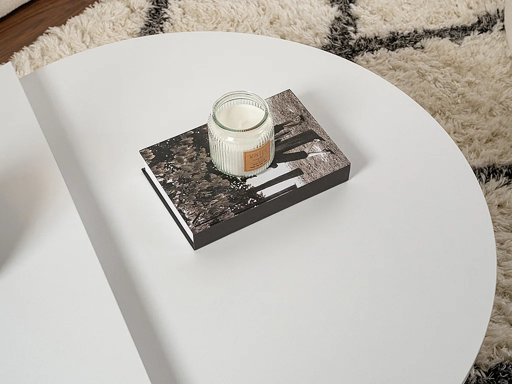 Lot de 2 tables basses - Blanc - ALOEVA