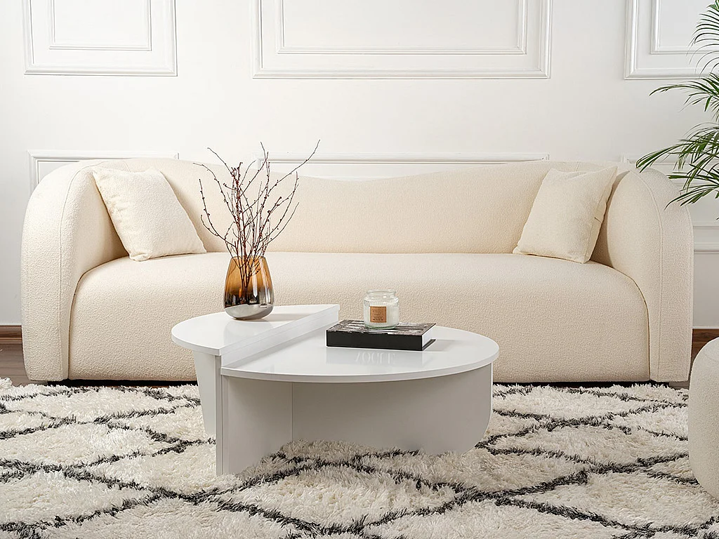 Lot de 2 tables basses - Blanc - ALOEVA