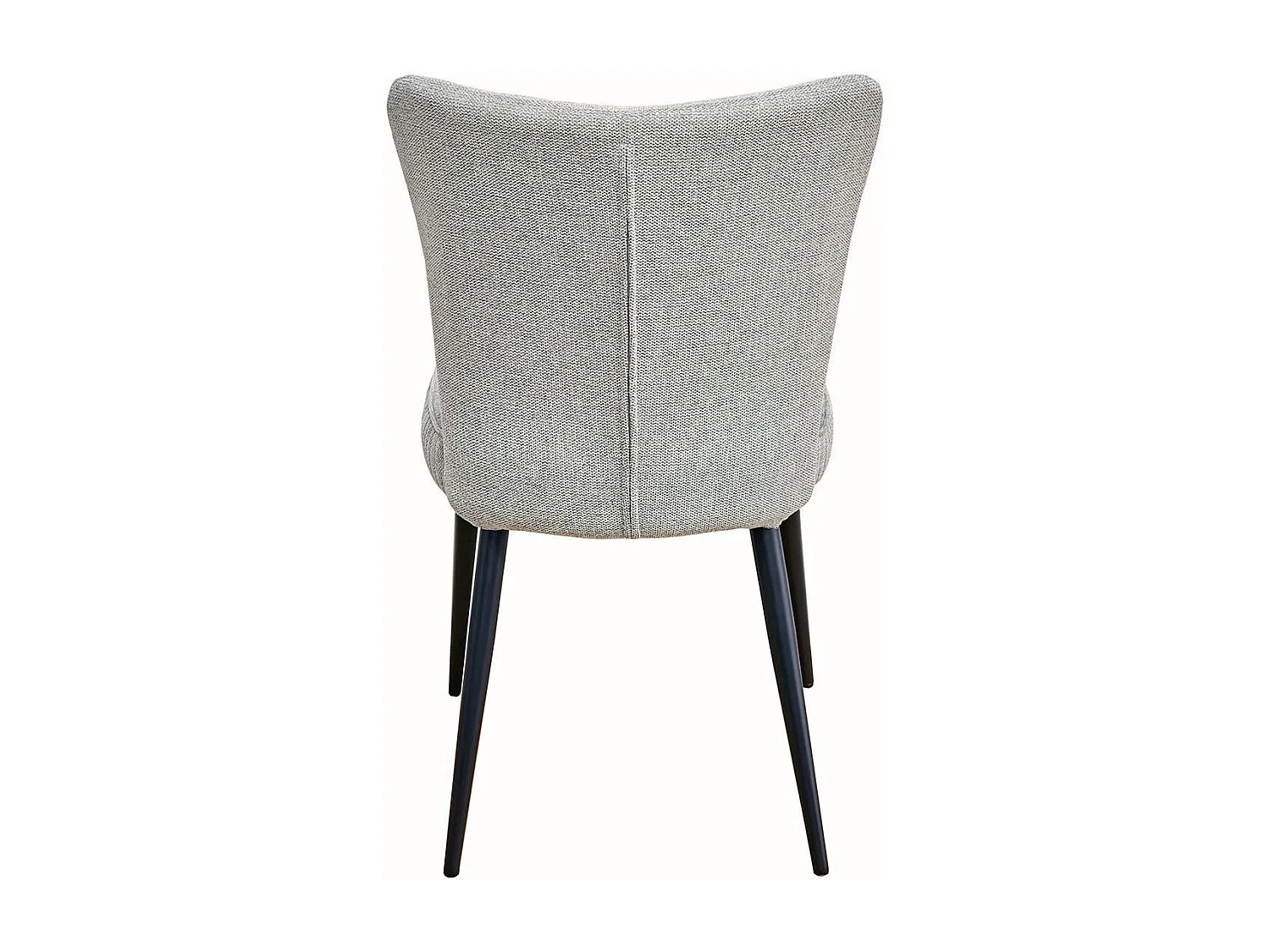 Lot de 2 Chaises Tissu Gris Clair Chiné Pieds Métal Noir Mat - MAURINE