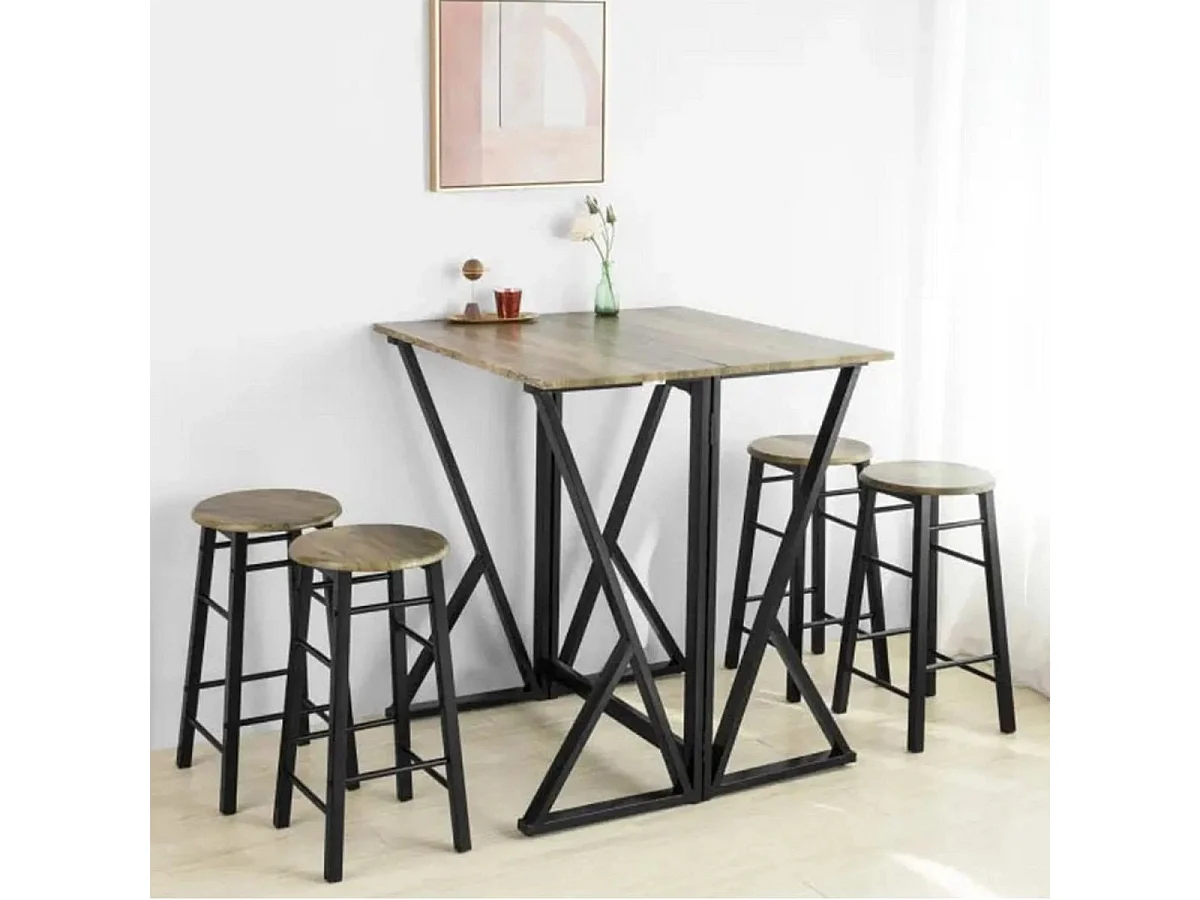 Table Haute Pliable + 4 tabourets - DOCK