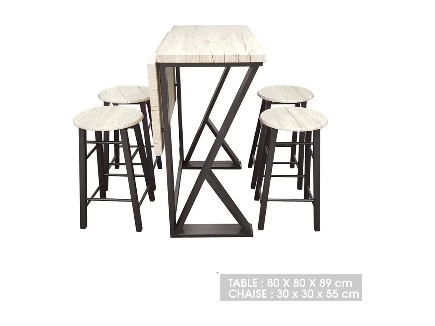 Table Haute Pliable + 4 tabourets - DOCK