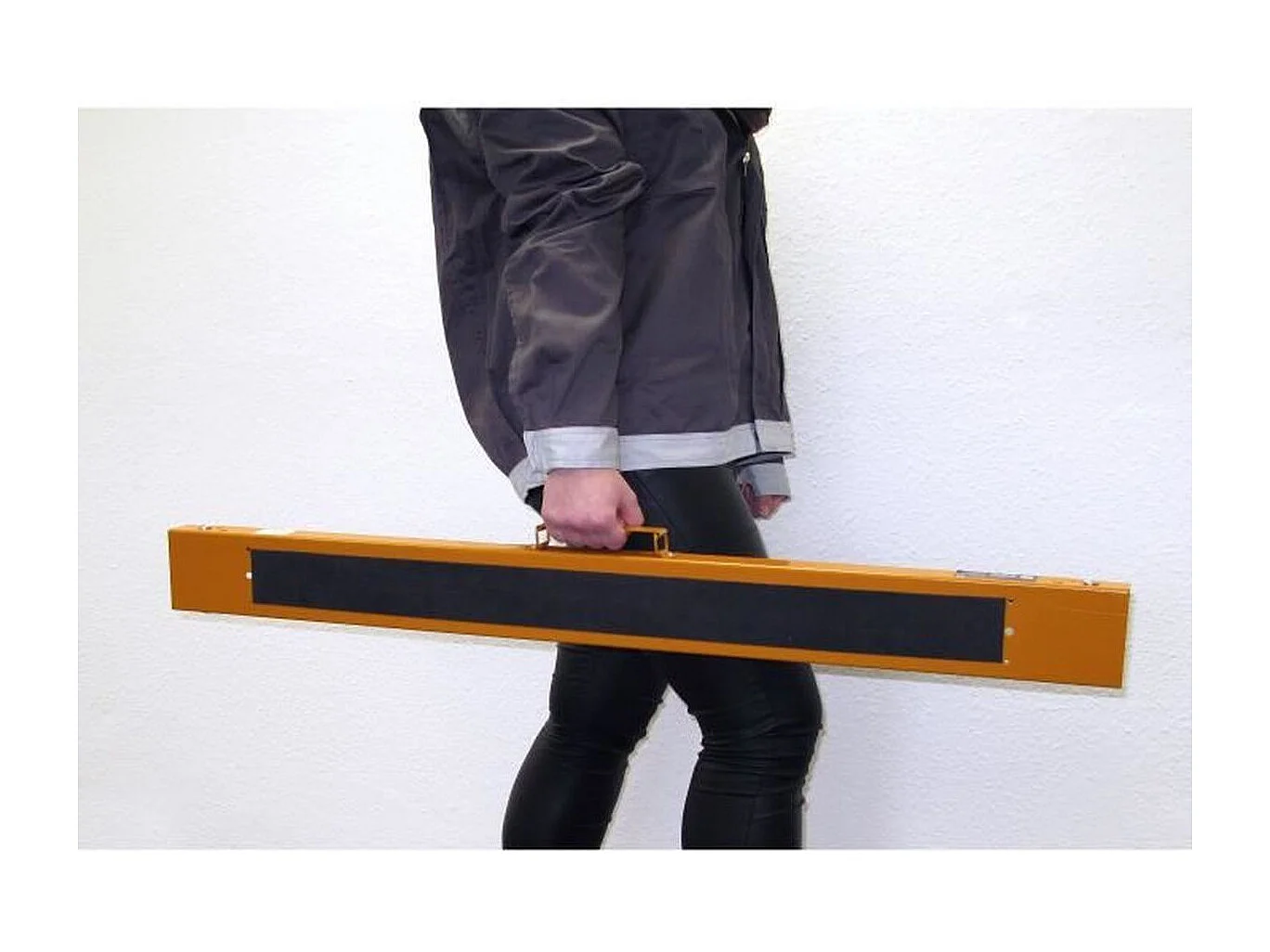 Caballete plegable MEISTER acero negro 1000 mm antideslizante, carga 100 kg, altura 780 mm, patas retráctiles