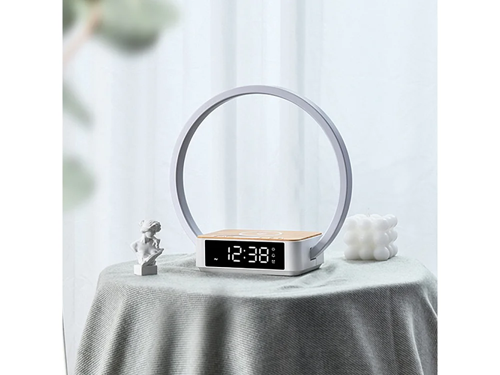 Lampe de bureau LED avec affichage de l'heure et fonction réveil - lumière réglable