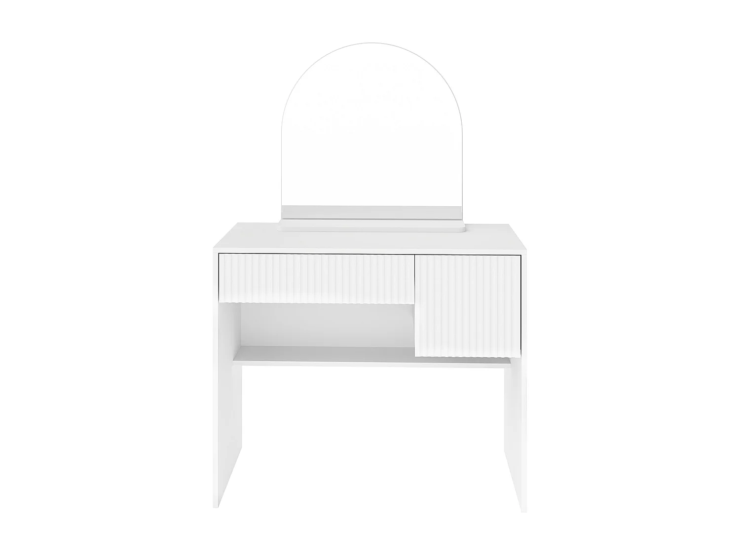 Coiffeuse avec miroir et 2 tiroirs , blanc