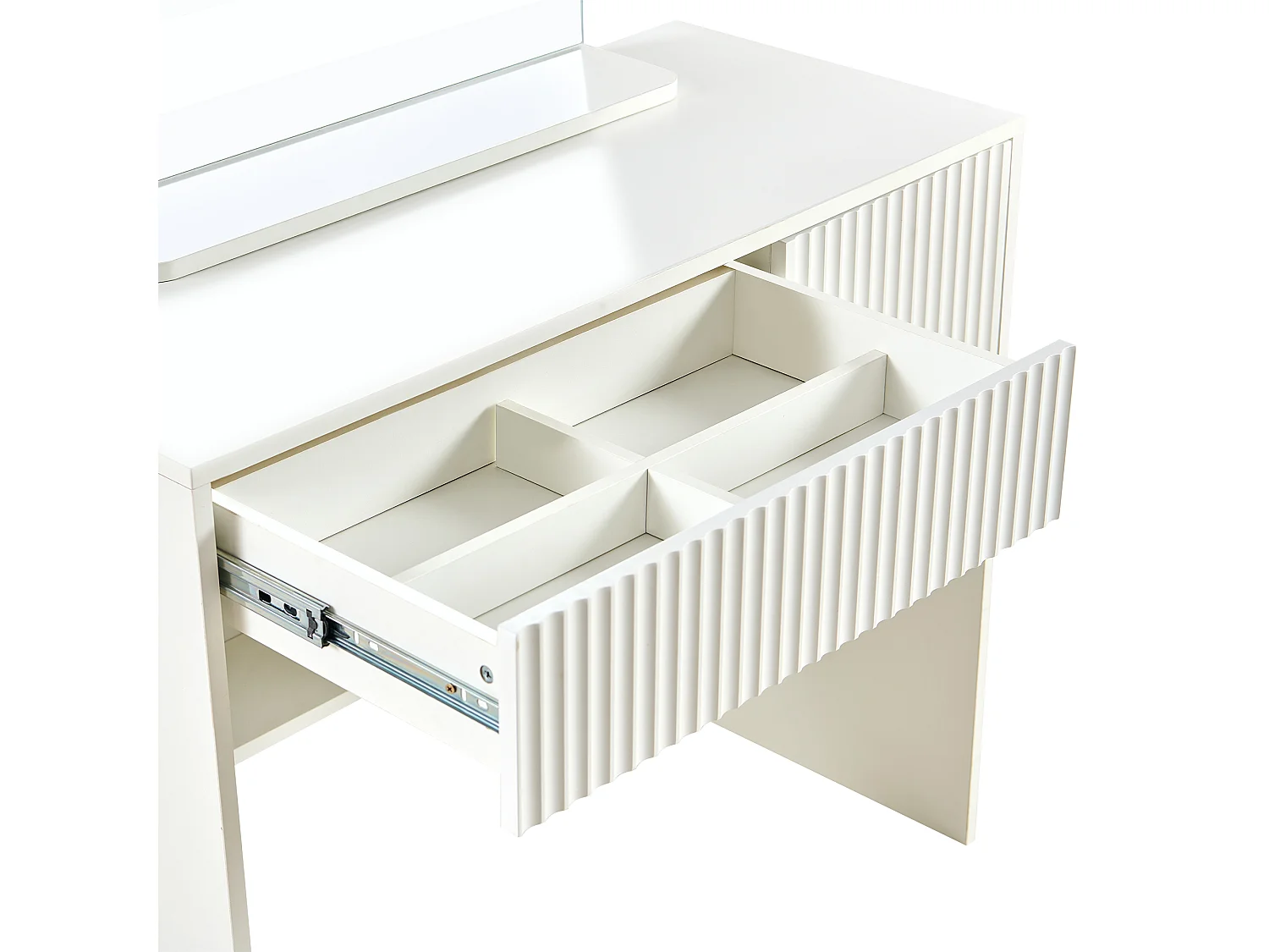 Coiffeuse avec miroir et 2 tiroirs , blanc