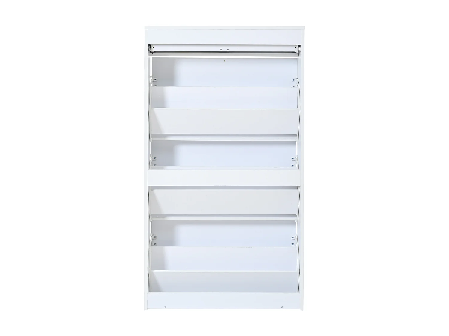 Meuble à chaussures en MDF blanc avec 3 abattants et 1 tiroir