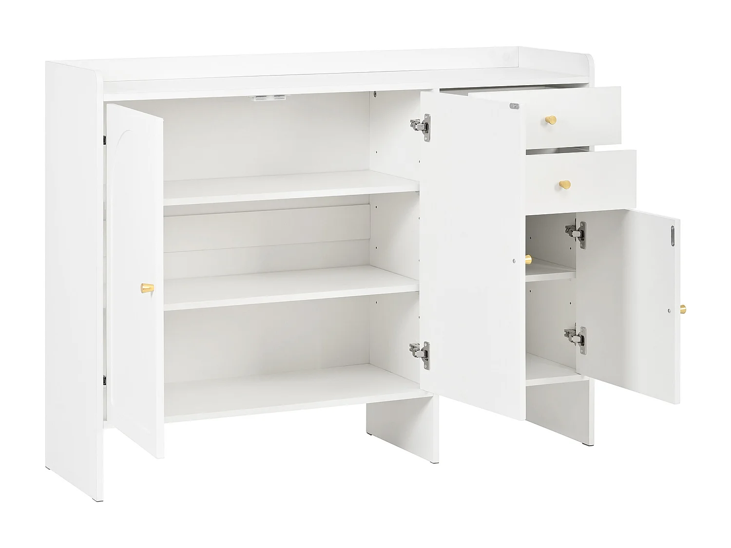 Meuble à chaussures avec 3 portes et 2 tiroirs – Blanc 120 x 35 x 90 cm