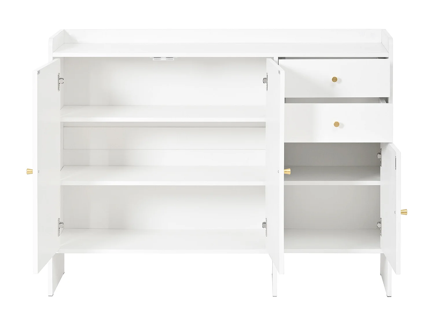 Meuble à chaussures avec 3 portes et 2 tiroirs – Blanc 120 x 35 x 90 cm