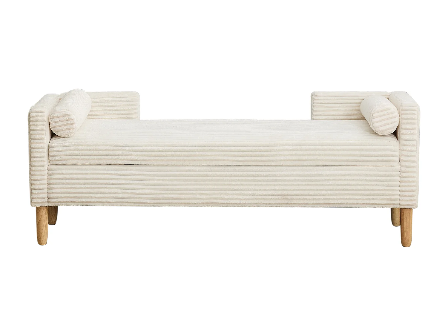 Banc de lit en velours côtelé ivoire - Pour chambre et entrée