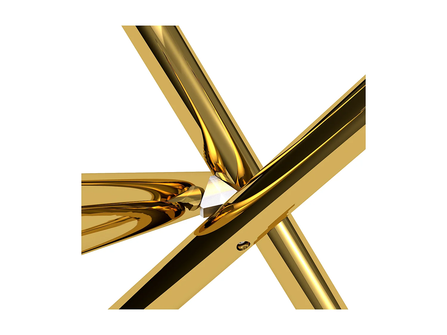 Table à manger ronde 80 × 80 cm avec plateau en verre trempé et pieds dorés