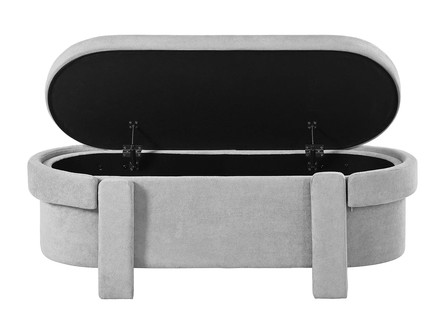 Bedbank met deksel en opbergruimte - Grijze stof 121,5 x 49 x 44,5 cm