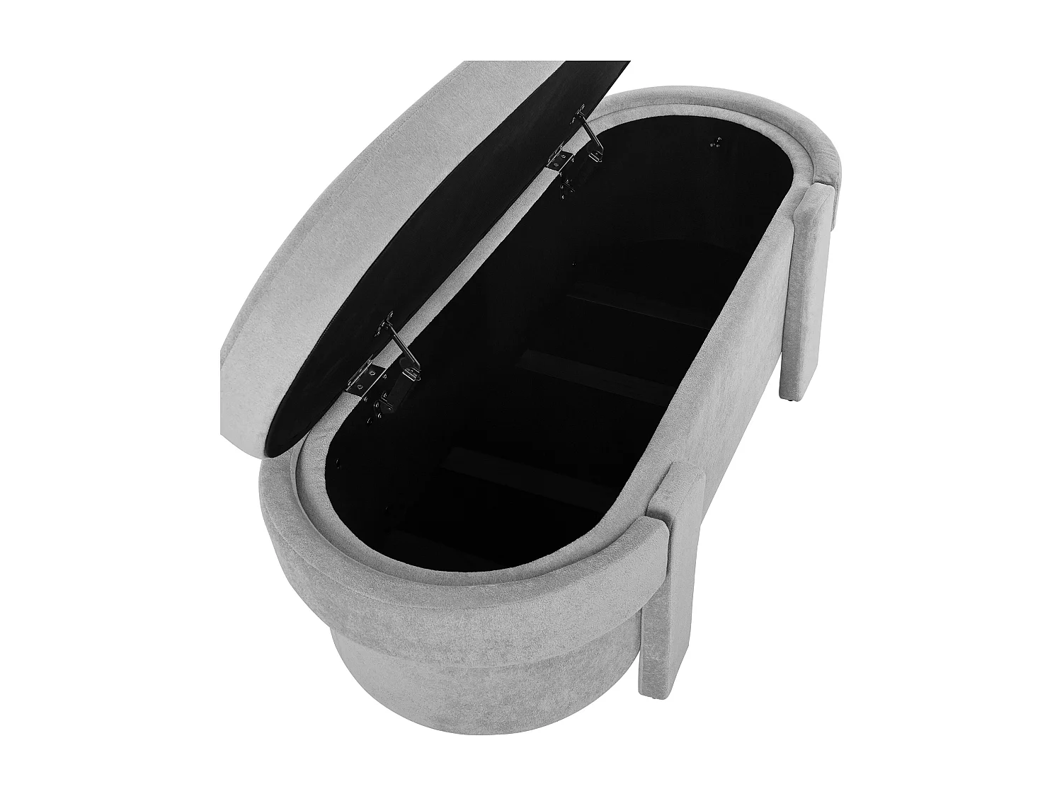 Bedbank met deksel en opbergruimte - Grijze stof 121,5 x 49 x 44,5 cm