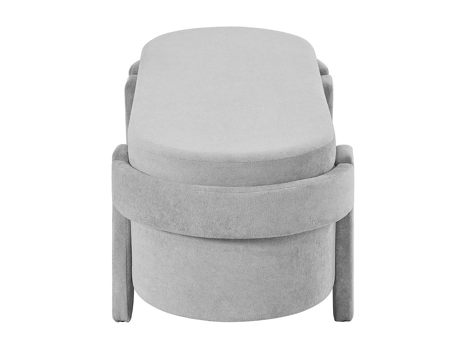 Bedbank met deksel en opbergruimte - Grijze stof 121,5 x 49 x 44,5 cm