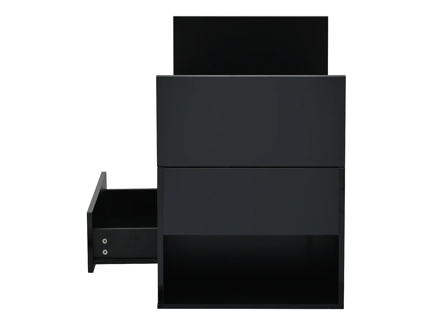 Table basse salon 100 x 50 x 40 cm noire LED avec tiroir, 2 portes