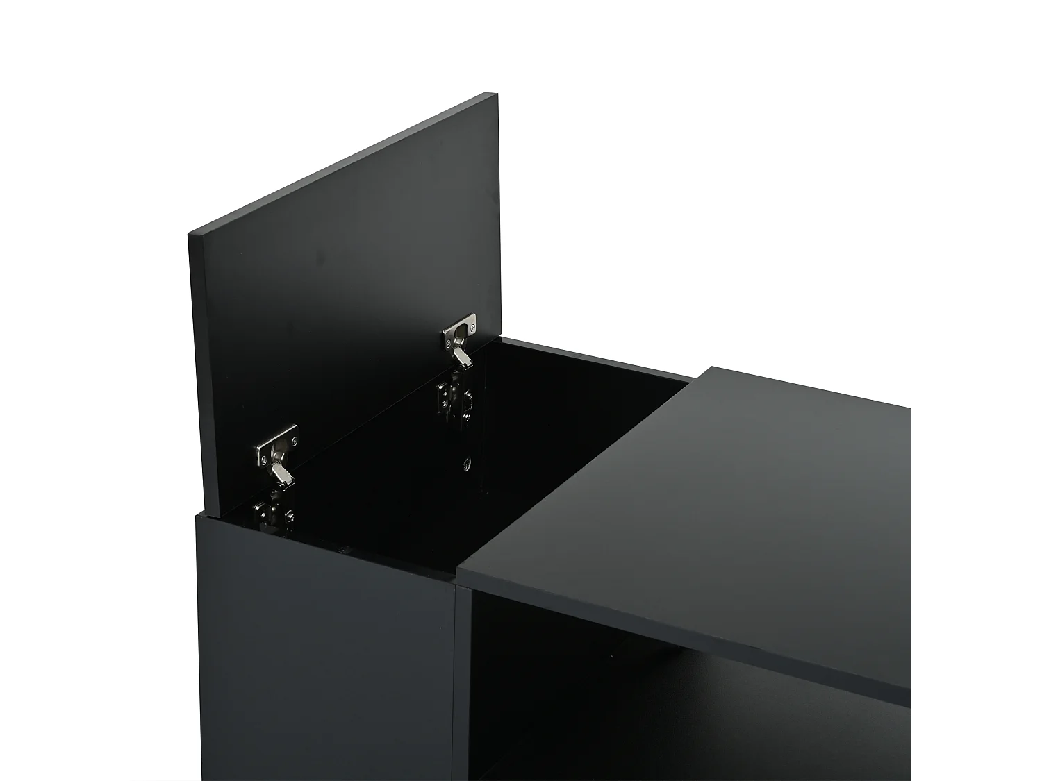 Table basse salon 100 x 50 x 40 cm noire LED avec tiroir, 2 portes