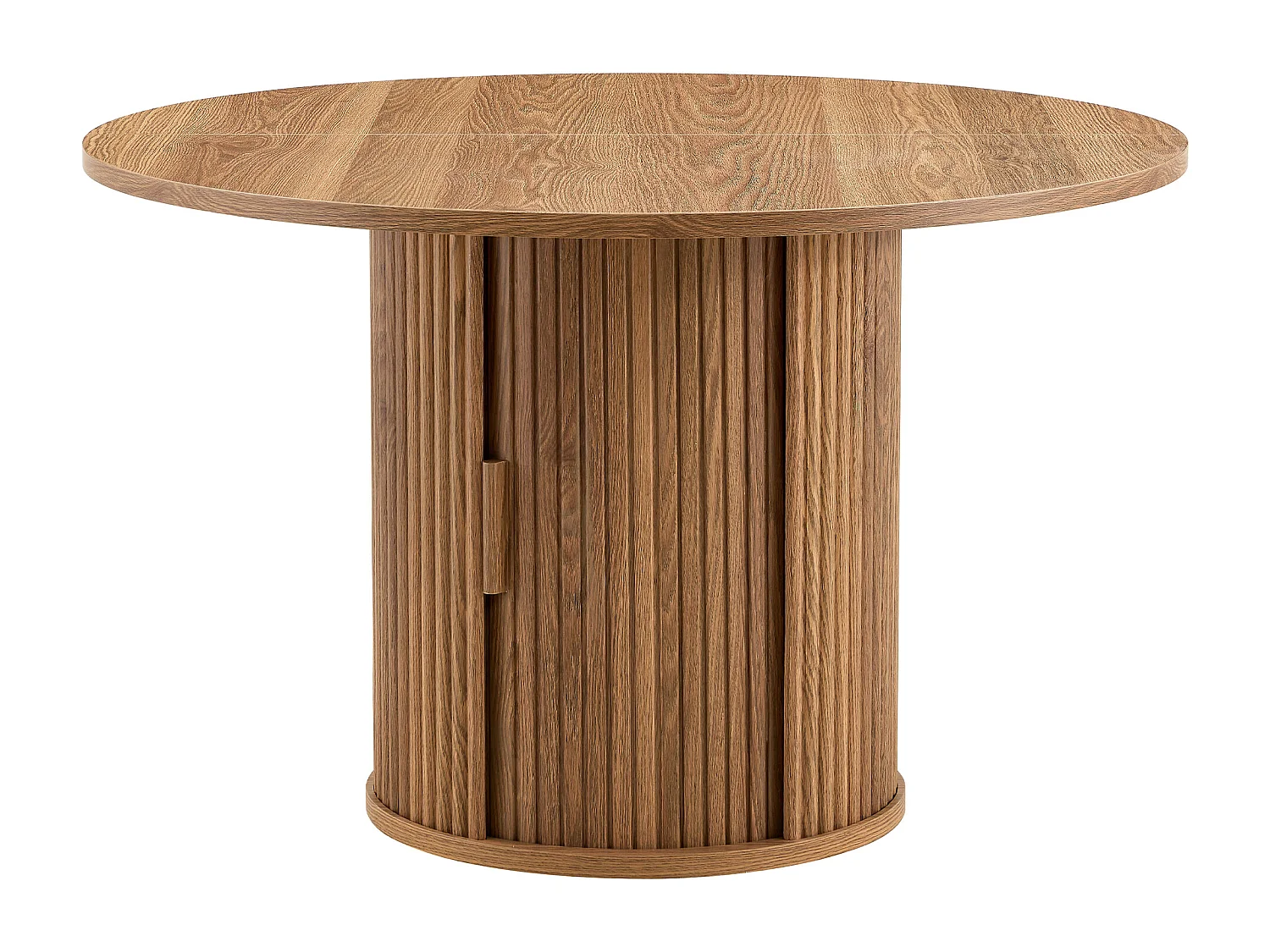 Table à manger ronde de 120 cm pour 4 à 6 personnes avec rangement - Couleur bois