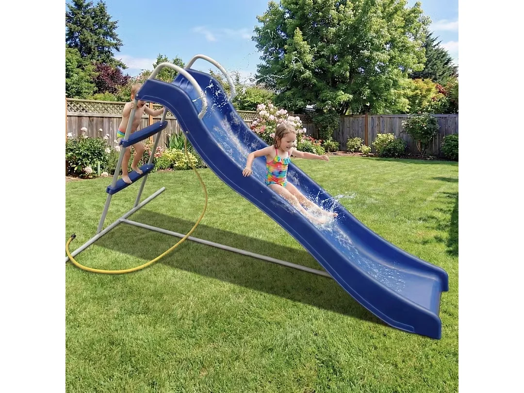 Toboggan de jeu bleu en plastique pour enfants de 1,8 M