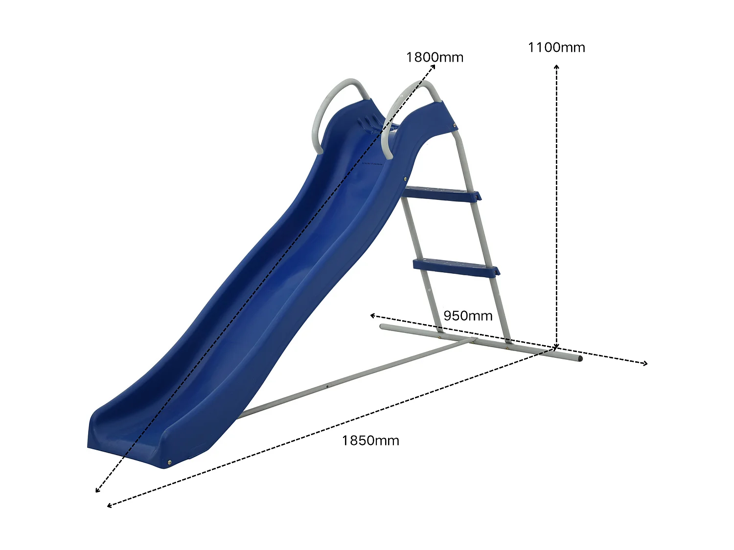 Toboggan de jeu bleu en plastique pour enfants de 1,8 M