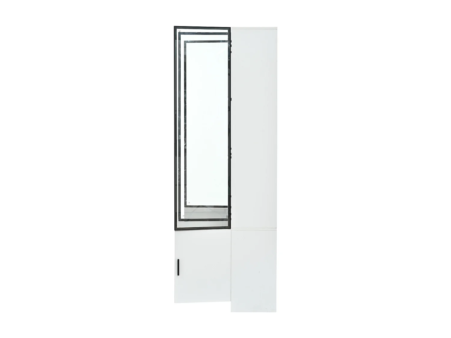 Vitrine em vidro 120 x 32 x 200 cm com 6 portas e iluminação LED - Branco