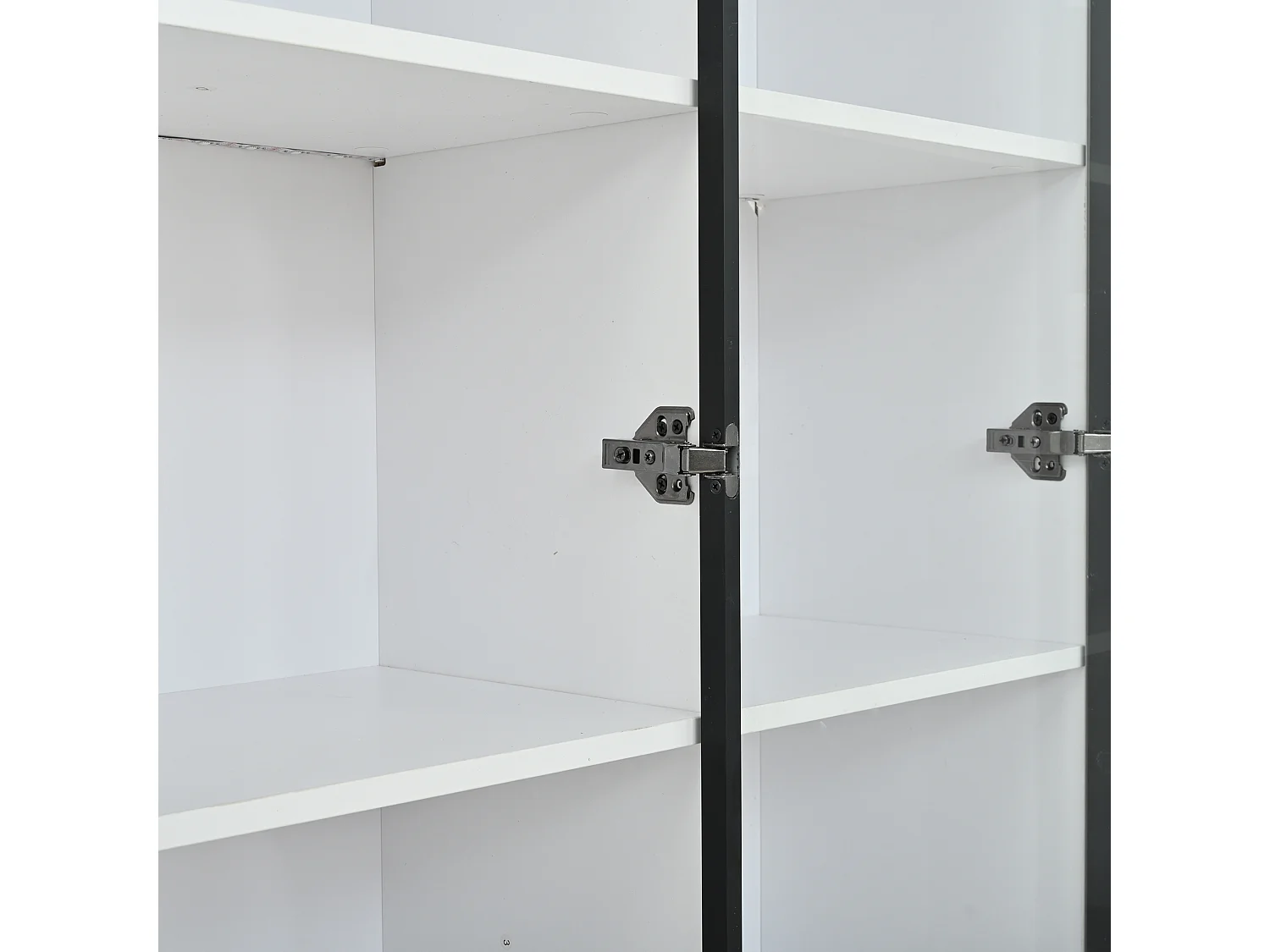 Vitrine em vidro 120 x 32 x 200 cm com 6 portas e iluminação LED - Branco