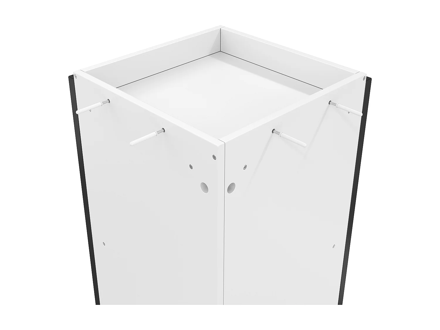 Vetrina angolare bianca 40x40x170 cm con illuminazione a LED e 4 ante in acrilico.