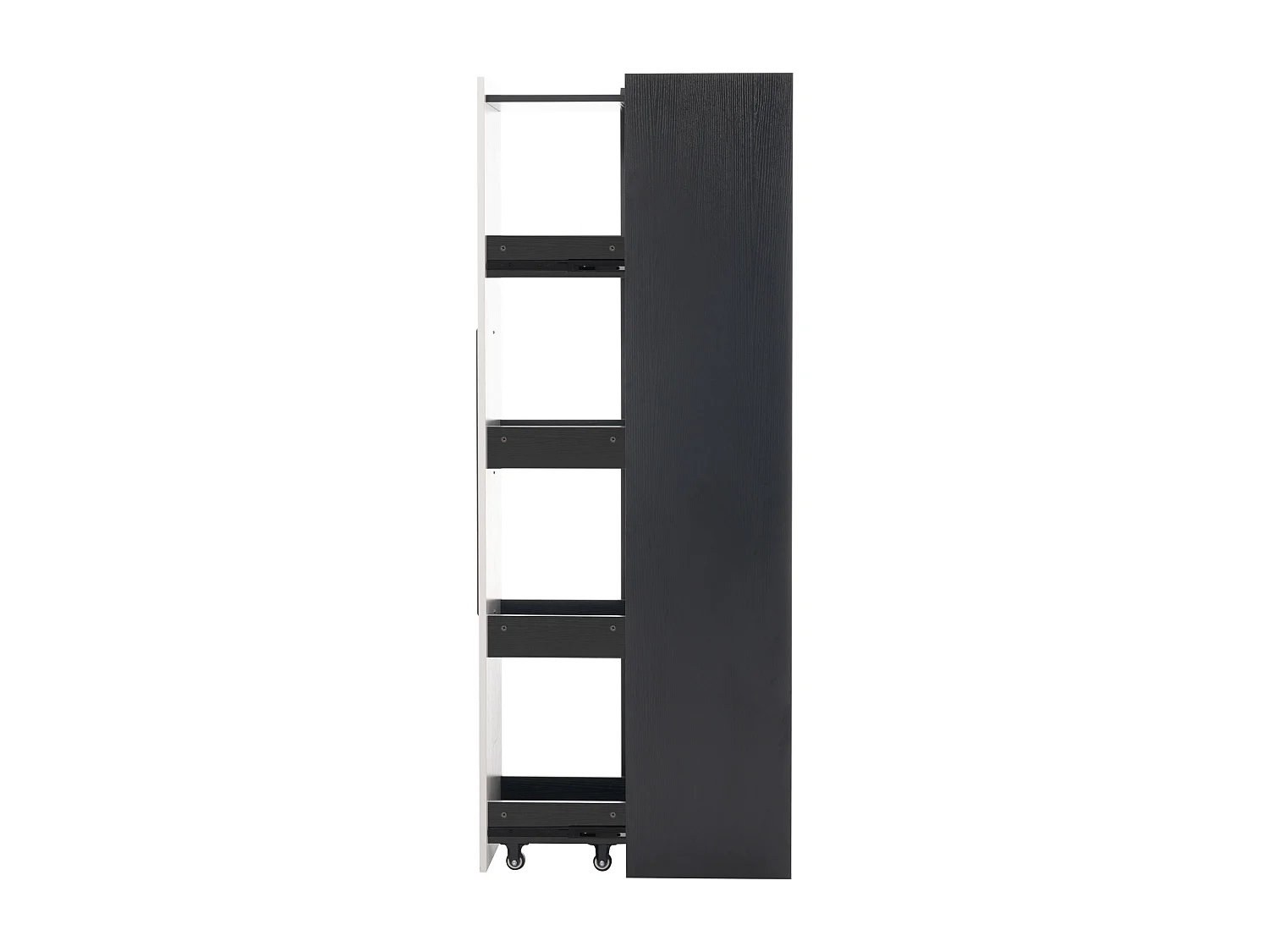 Vitrine LED 70x40x160 cm avec porte en verre et tiroir latéral, noir