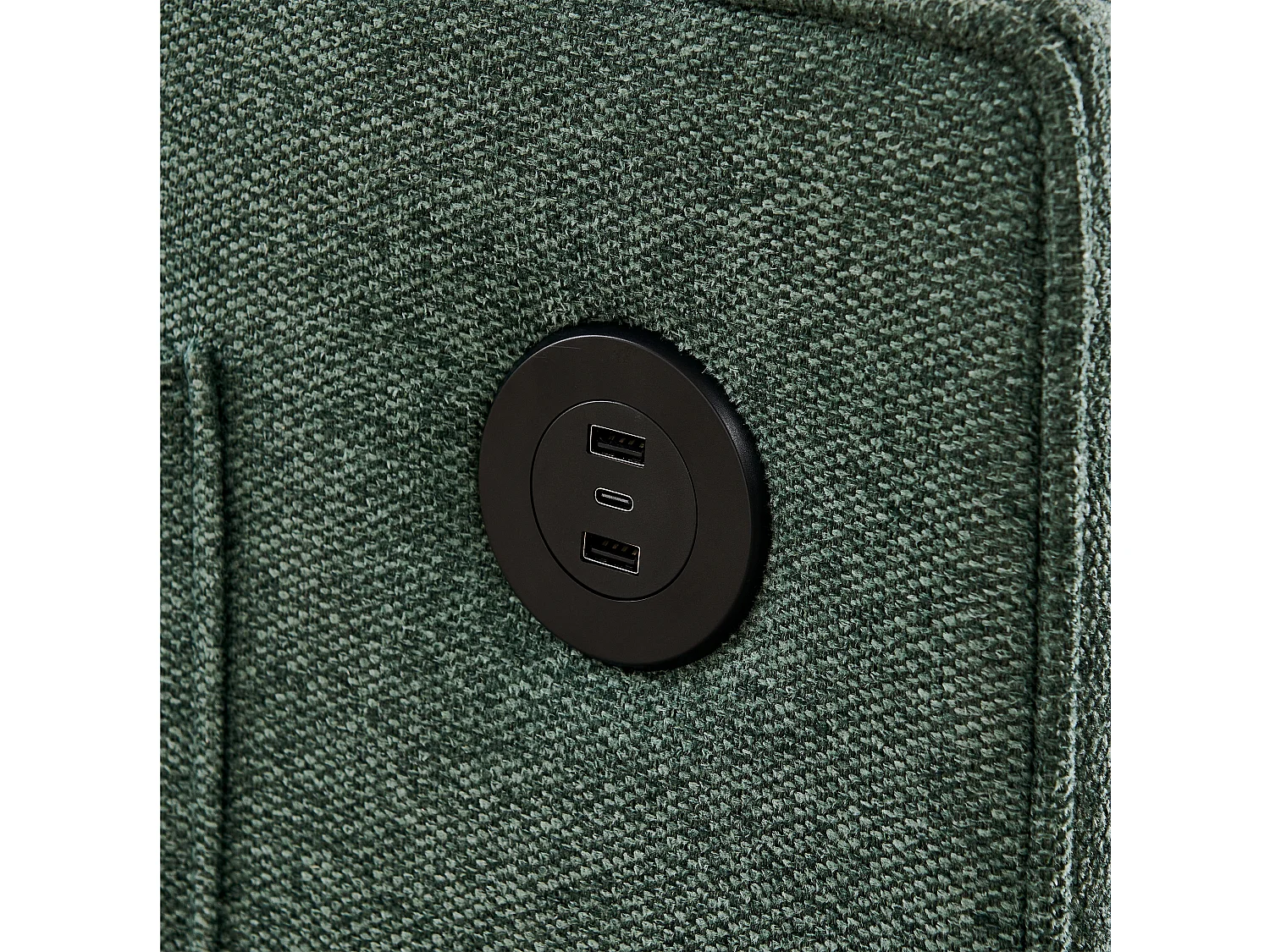 Fauteuil convertible 3-en-1 avec ports USB - Canapé-lit en tissu vert