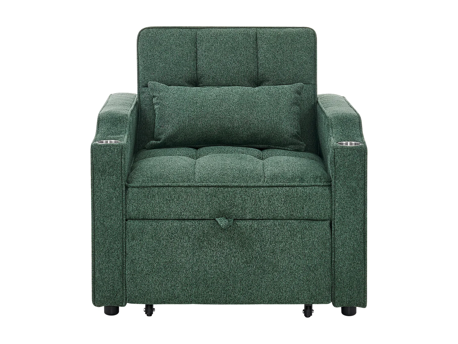 Fauteuil convertible 3-en-1 avec ports USB - Canapé-lit en tissu vert