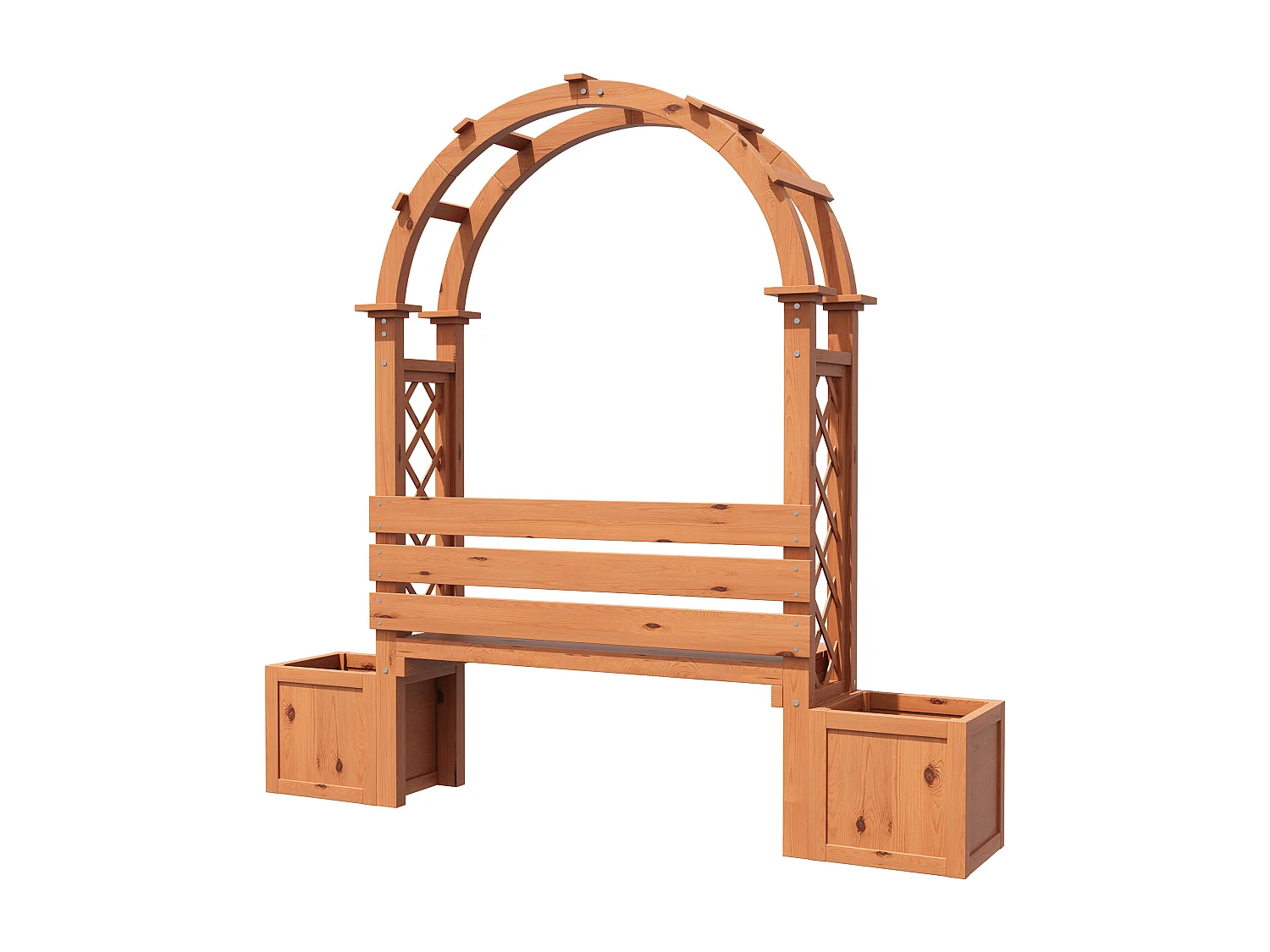 Plantenbak met klimrek en zitjes voor tuin, binnenplaats en terras - Licht en natuurlijk