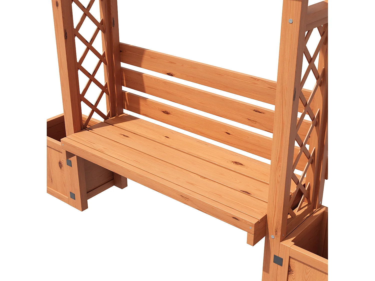 Plantenbak met klimrek en zitjes voor tuin, binnenplaats en terras - Licht en natuurlijk