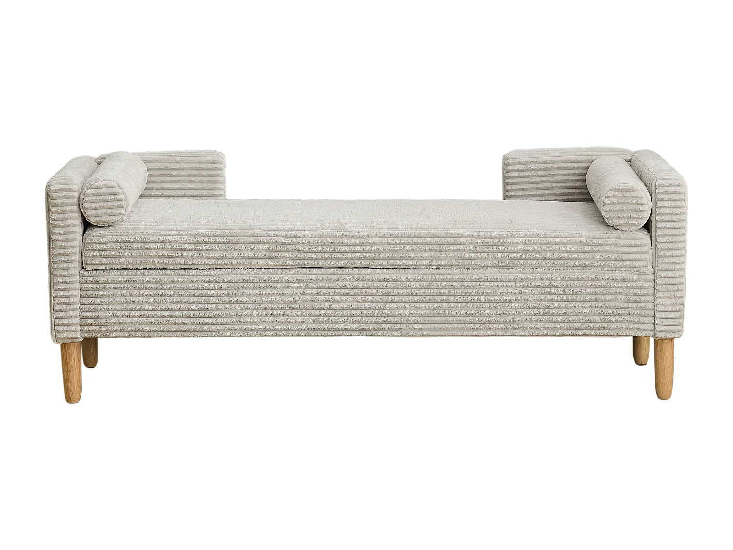 Banc de lit en velours côtelé gris - Pour chambre et entrée