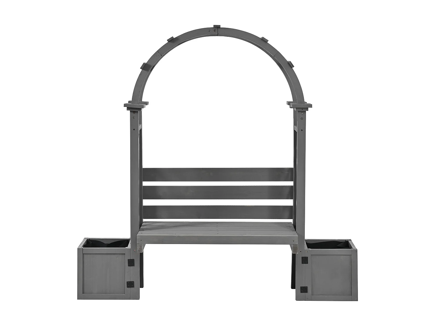 Plantenbak met klimrek en zitjes voor tuin, binnenplaats en terras - Grijs