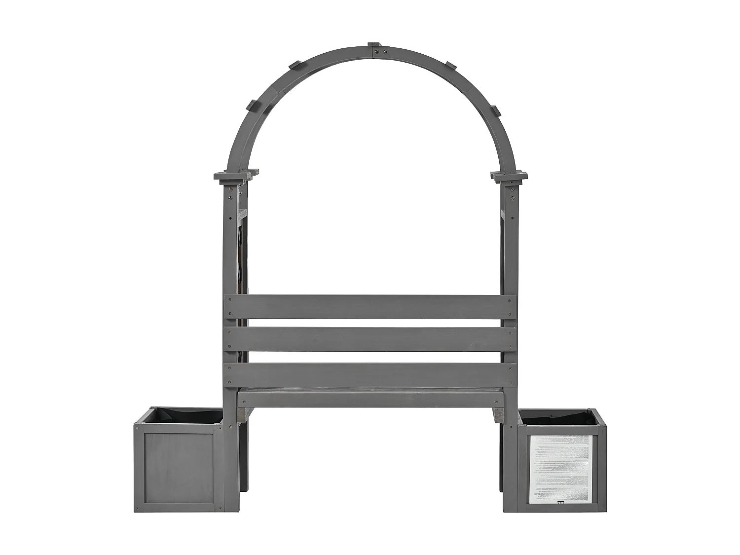 Plantenbak met klimrek en zitjes voor tuin, binnenplaats en terras - Grijs