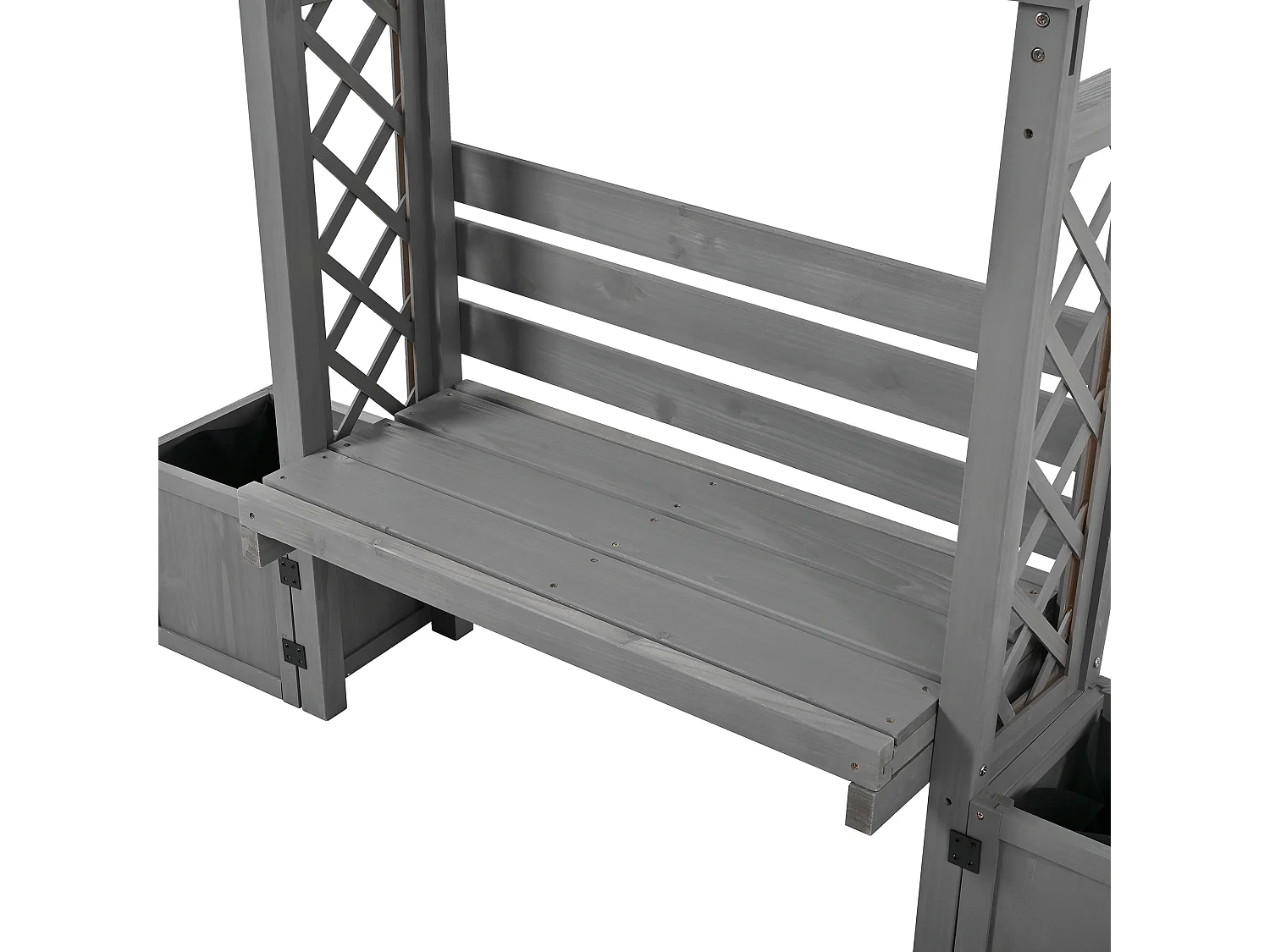 Plantenbak met klimrek en zitjes voor tuin, binnenplaats en terras - Grijs