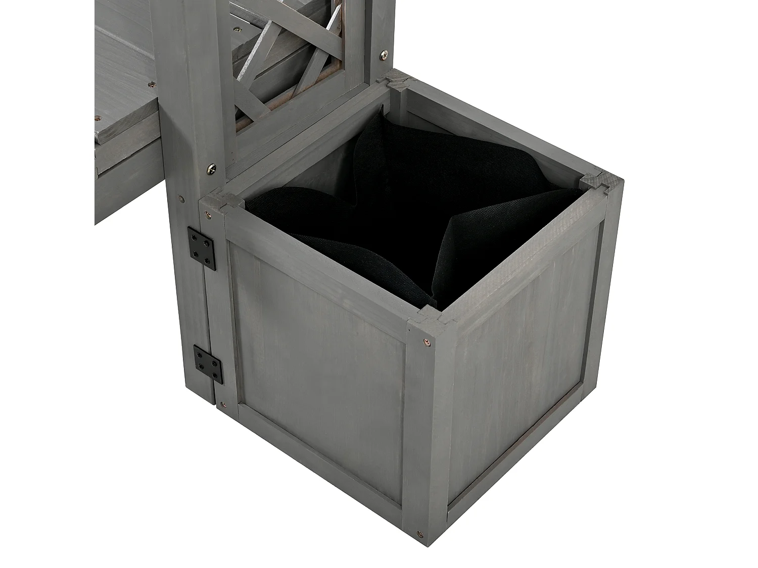 Plantenbak met klimrek en zitjes voor tuin, binnenplaats en terras - Grijs