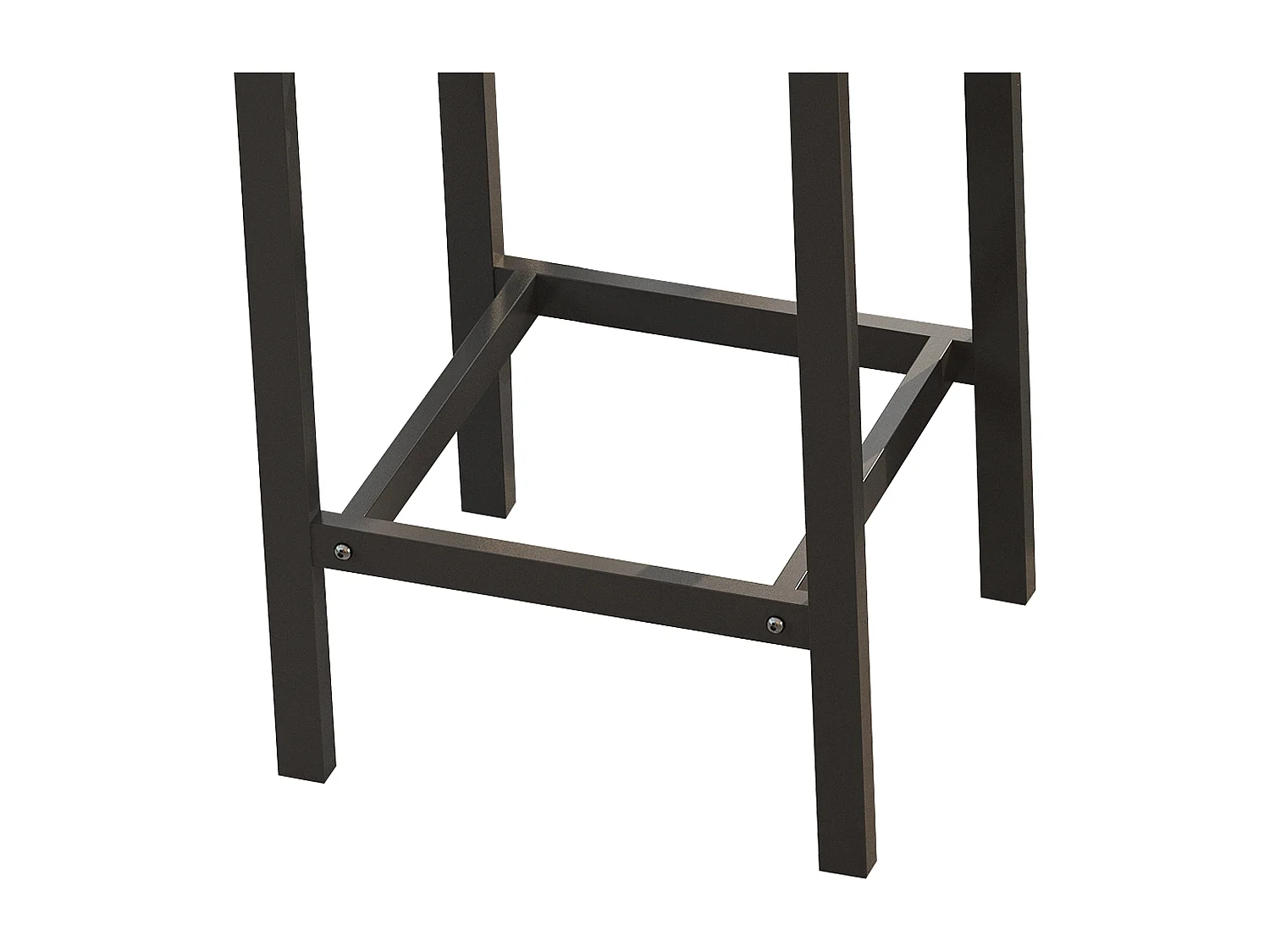 Ensemble table bar avec 3 tabourets - Plateau marron-gris, structure métal