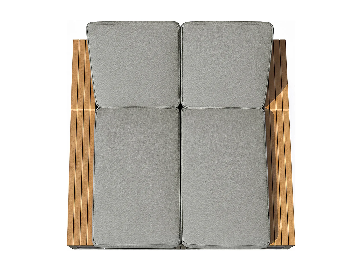 Tweepersoons ligstoel van metaal en waterdichte stof met verstelbare rugleuning - Grijs