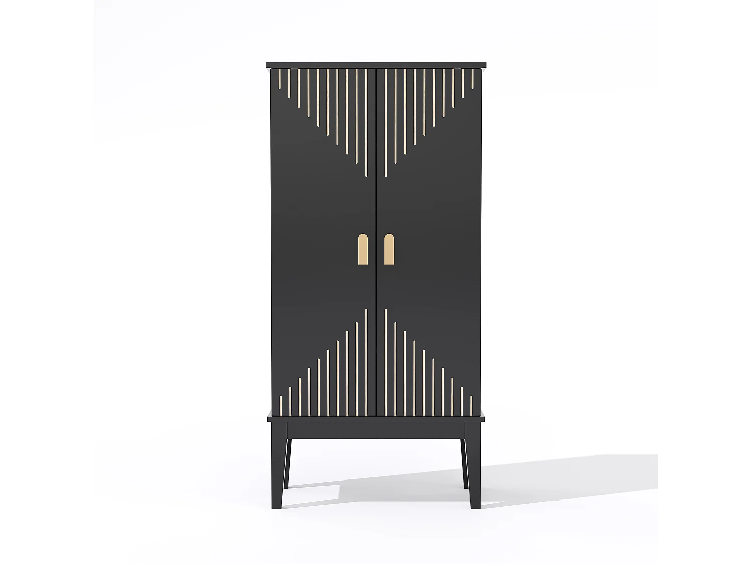 Credenza da cucina con 2 ante - Per cucina, sala da pranzo, soggiorno - Nero