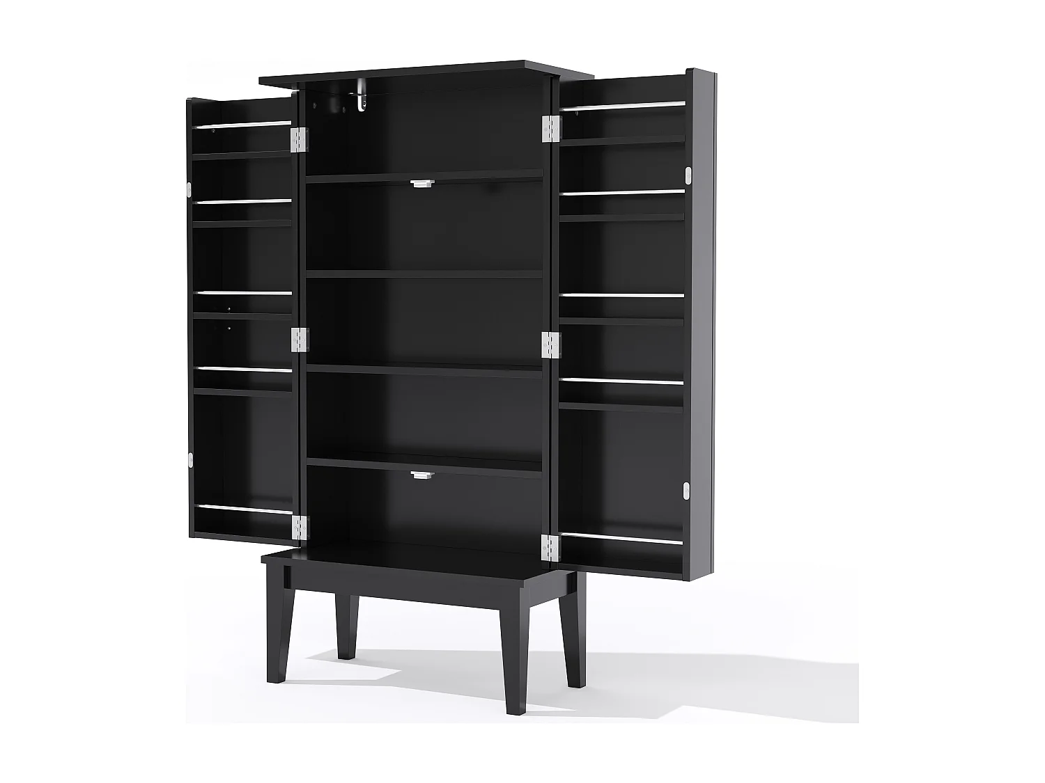 Credenza da cucina con 2 ante - Per cucina, sala da pranzo, soggiorno - Nero