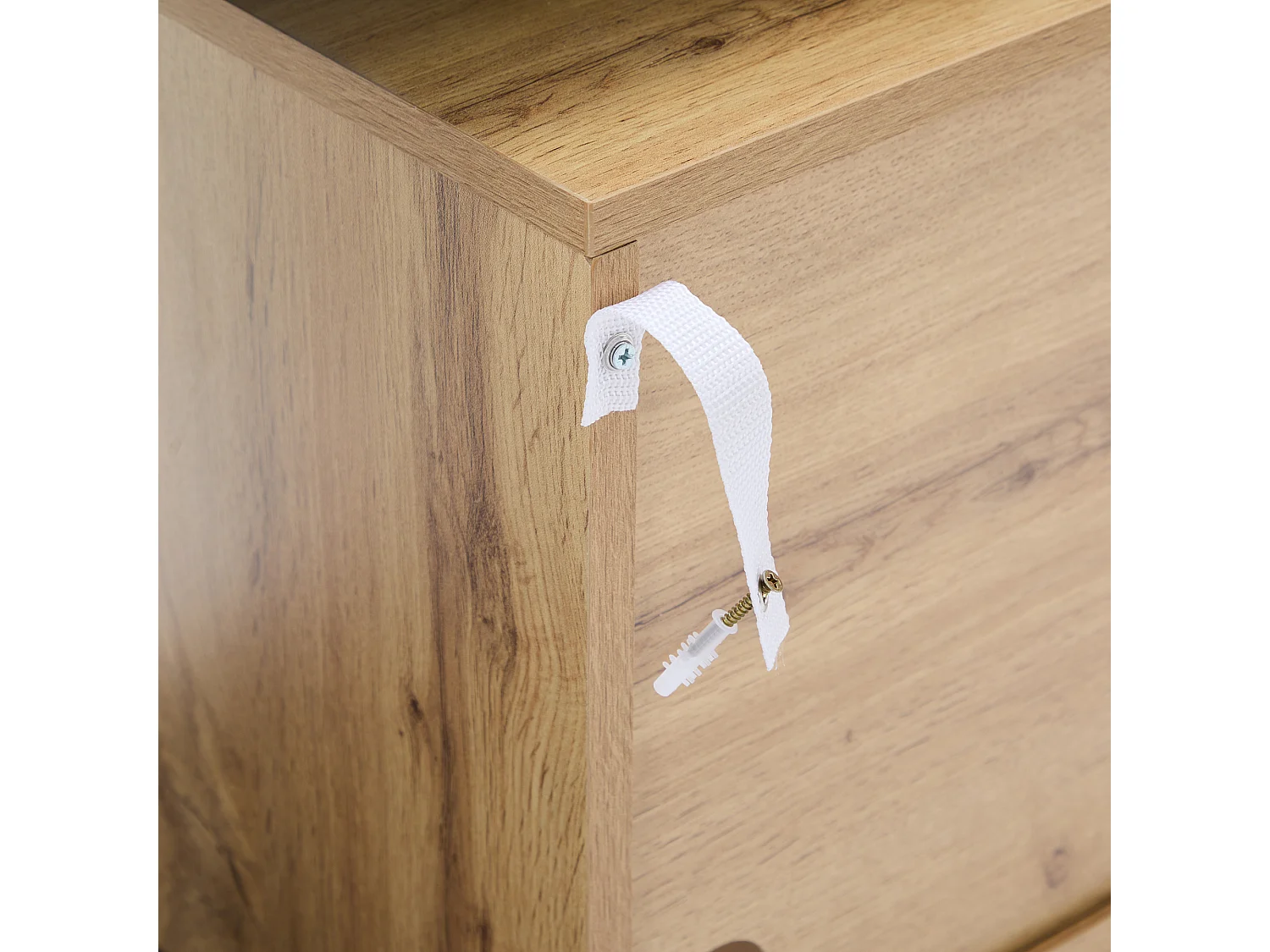 Dressoir met app-gestuurde ledverlichting en 3 deuren - Hout en zwart MDF afwerking