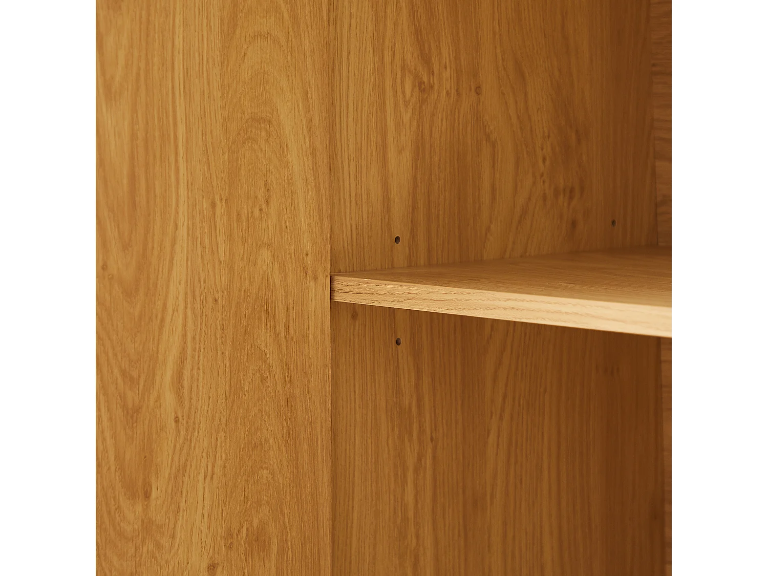 Buffet en MDF 169x40x80 cm avec 4 portes incurvées - Couleur bois