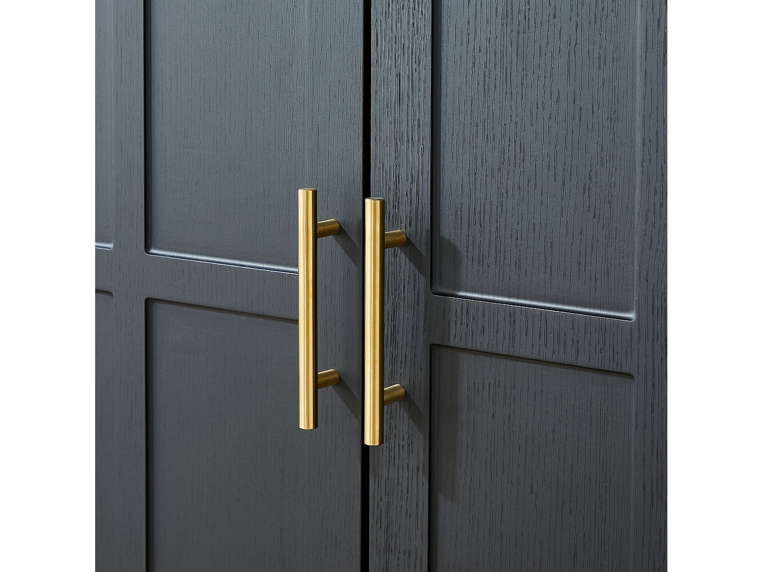 Buffet en MDF 169x40x80 cm avec 4 portes incurvées - Noir