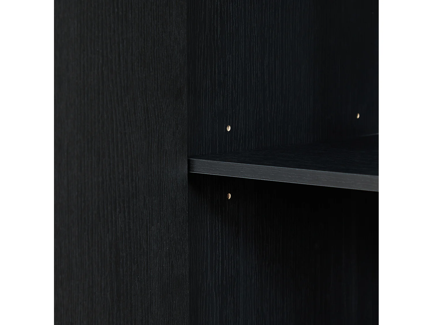 Buffet en MDF 169x40x80 cm avec 4 portes incurvées - Noir